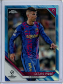 2021-22 Topps Chrome UEFA CL Gerard Pique Blue Refractor 98/150