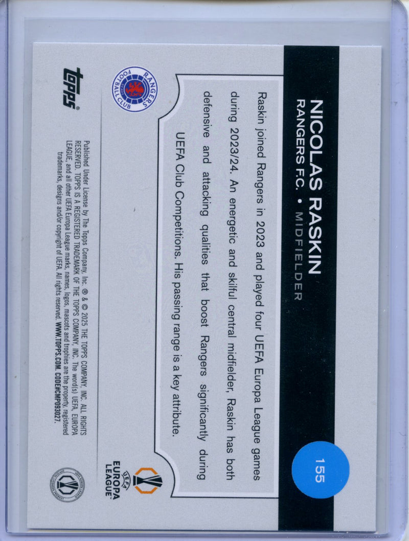 2024-25 Topps UEFA CC Nicolas Raskin Rain Drops