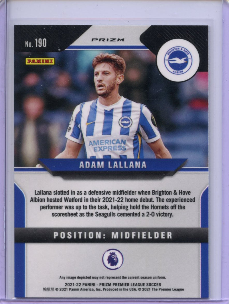 2021-22 Panini Prizm Premier League Adam Lallana Green Mojo Prizm