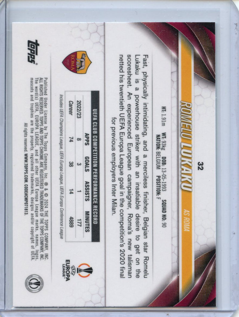 2023-24 Topps Chrome UEFA Romelu Lukaku Aqua Prism Refractor