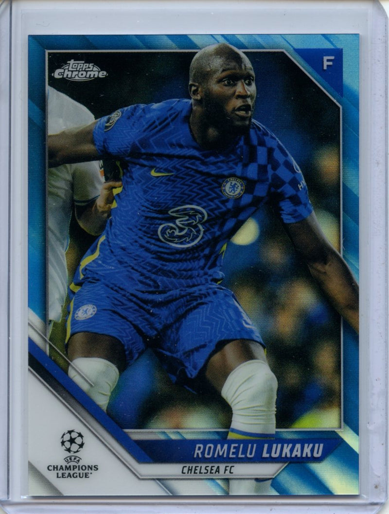 2021-22 Topps Chrome UEFA CL Romelu Lukaku Blue Refractor 18/150