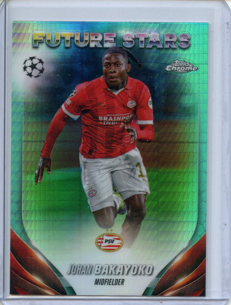 2023-24 Topps Chrome UEFA Johan Bakayoko Aqua Prism Refractor