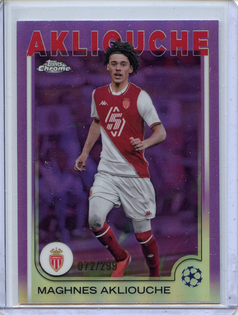 2024-25 Topps Chrome UEFA Club Comps Maghnes Akliouche Violet 72/299