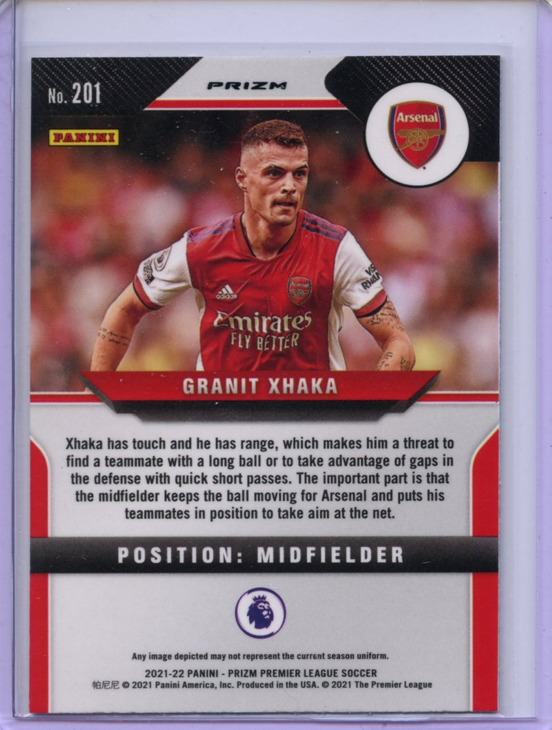 2021-22 Panini Prizm Premier League Granit Xhaka Green Mojo Prizm