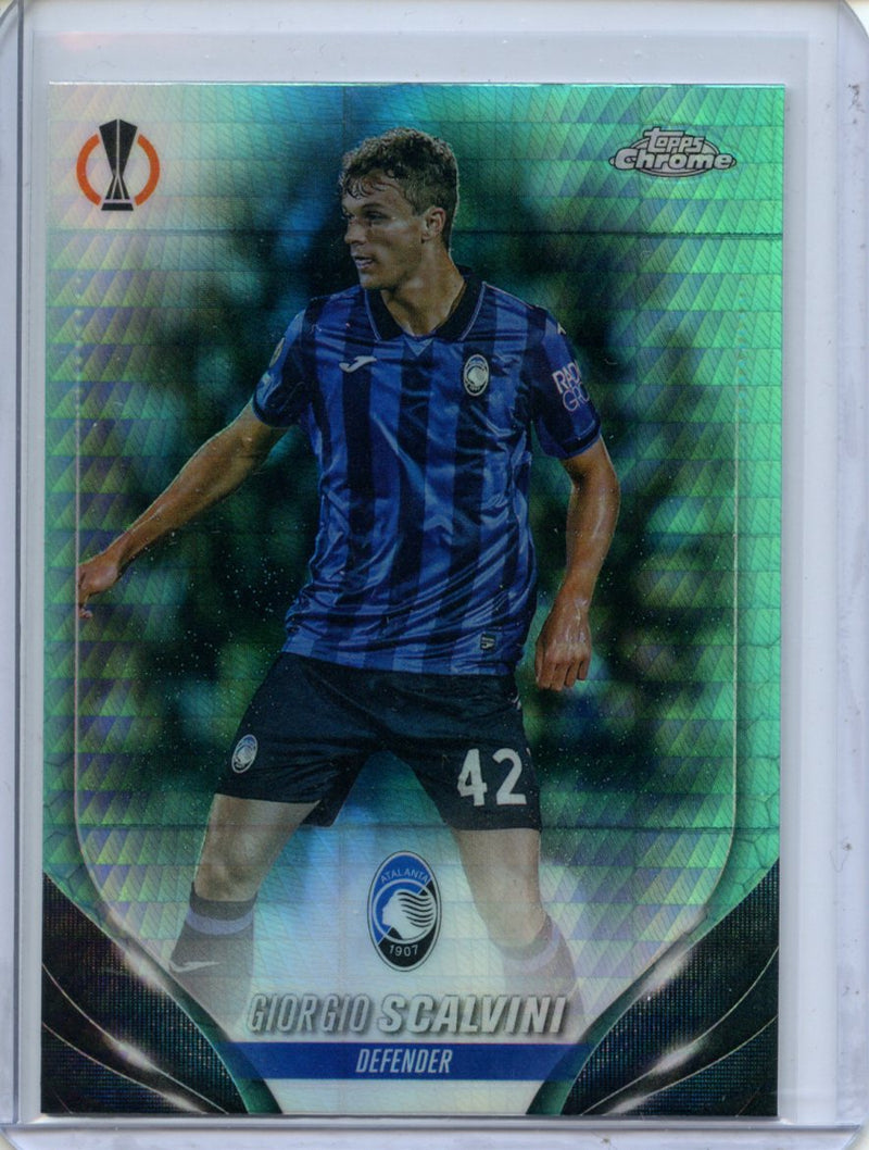 2023-24 Topps Chrome UEFA Giorgio Scalvini Aqua Prism Refractor