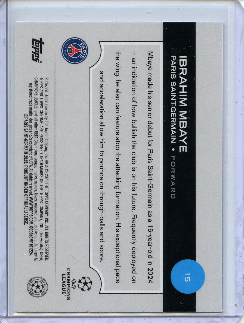 2024-25 Topps Chrome UEFA Club Comps Ibrahim Mbaye Violet Prism 142/299