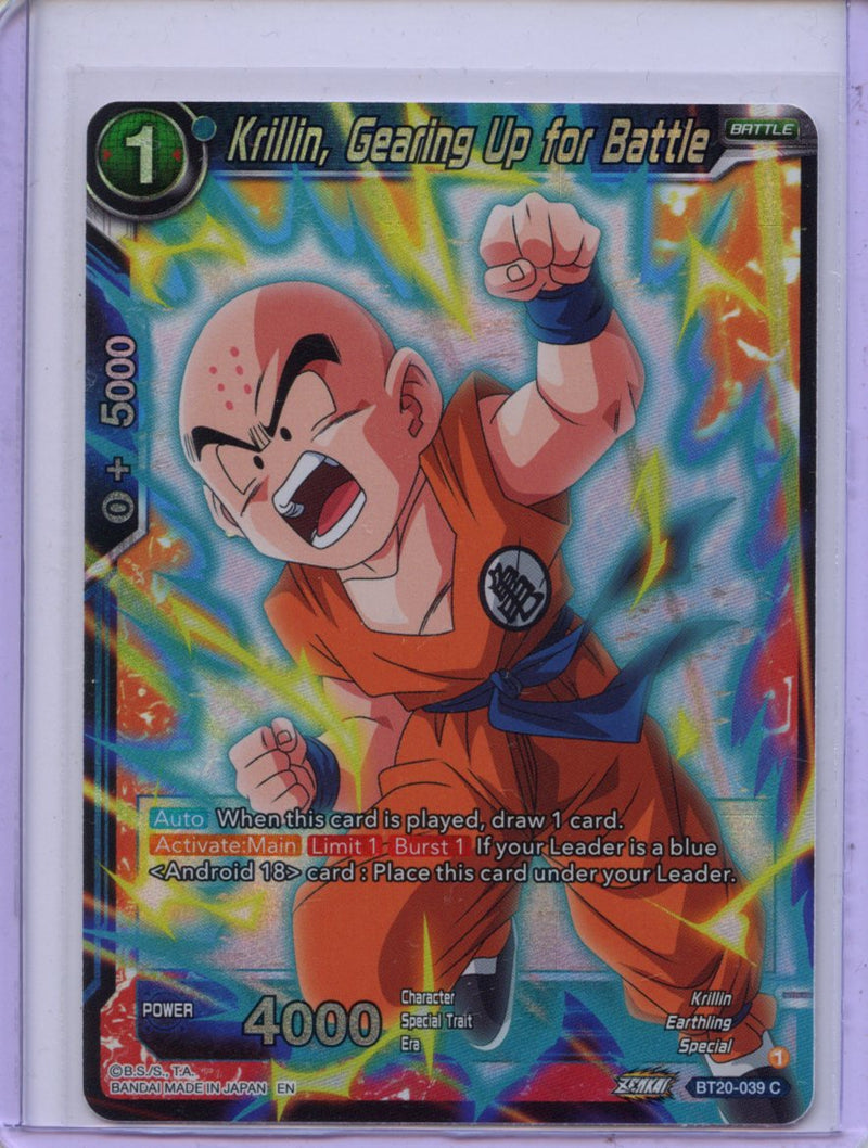 Krillin, Gearing Up for Battle - Power Absorbed BT20-039 C Foil