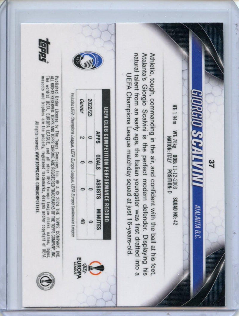 2023-24 Topps Chrome UEFA Giorgio Scalvini Aqua Prism Refractor