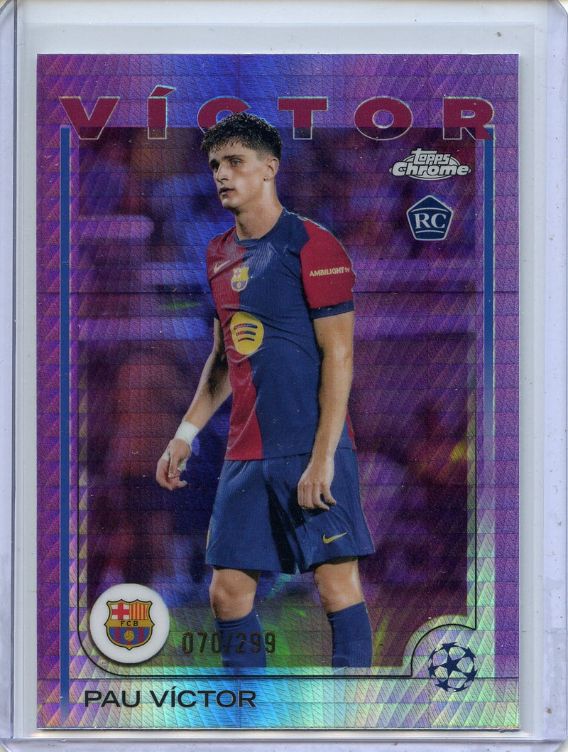 2024-25 Topps Chrome UEFA Club Comps Pau Victor Violet Prism 70/299
