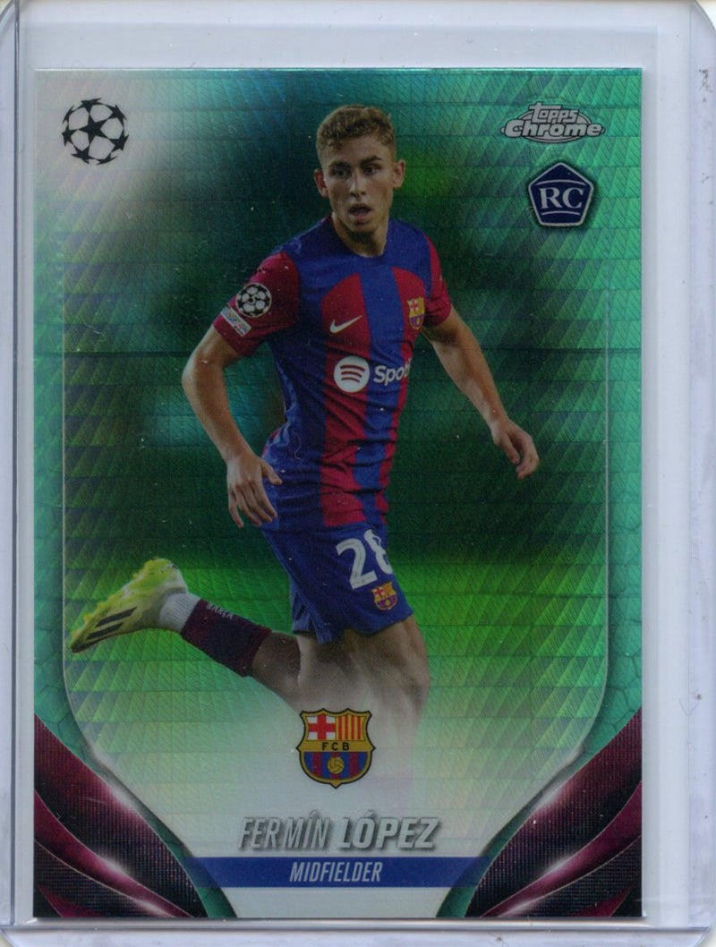 2023-24 Topps Chrome UEFA Fermín Lopez Aqua Prism Refractor