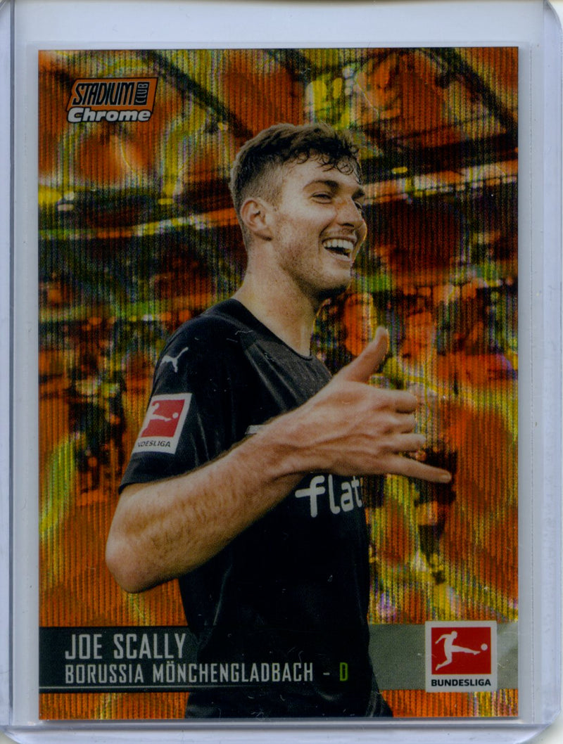 2021-22 Topps Bundesliga Stadium Club Chrome Joe Scally Orange Yellow Wave Electric Charge