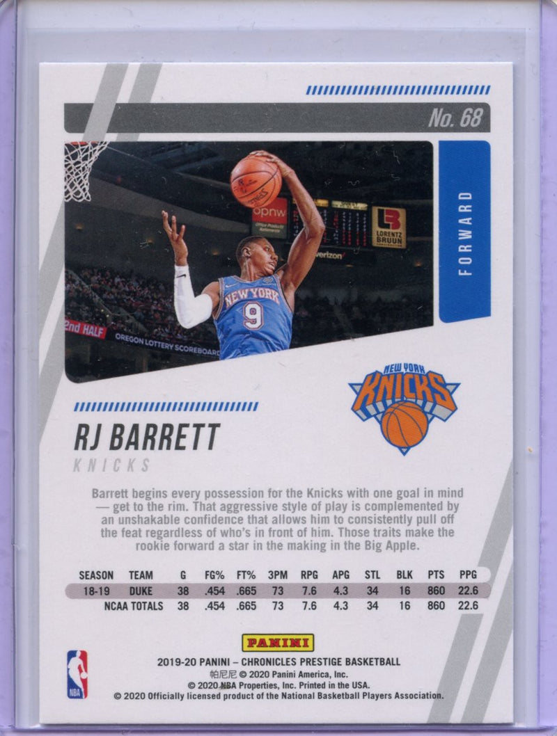 2019-20 Panini NBA Chronicles RJ Barrett Prestige