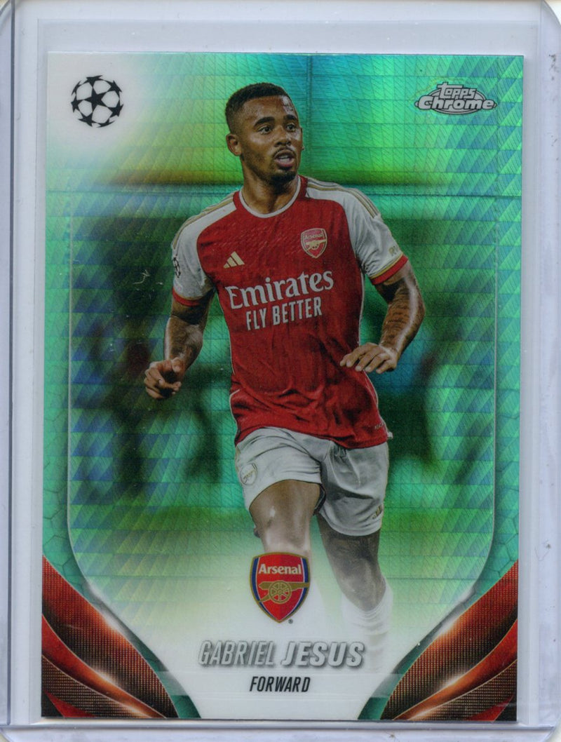 2023-24 Topps Chrome UEFA Gabriel Jesus Aqua Prism Refractor