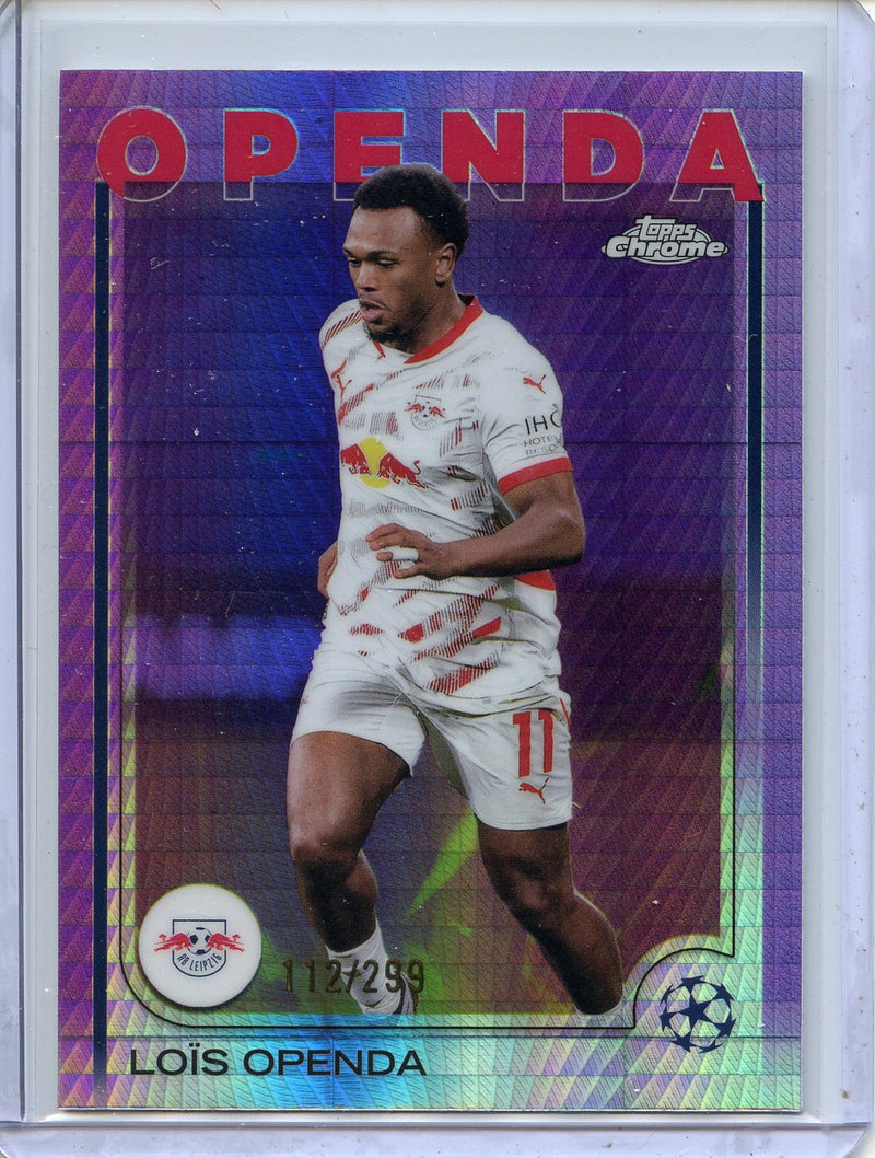 2024-25 Topps Chrome UEFA Club Comps Lois Openda Violet Prism 112/299