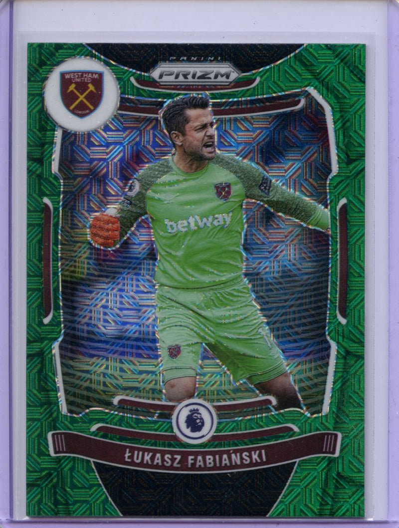 2021-22 Panini Prizm Premier League Lukasz Fabianski Green Mojo Prizm