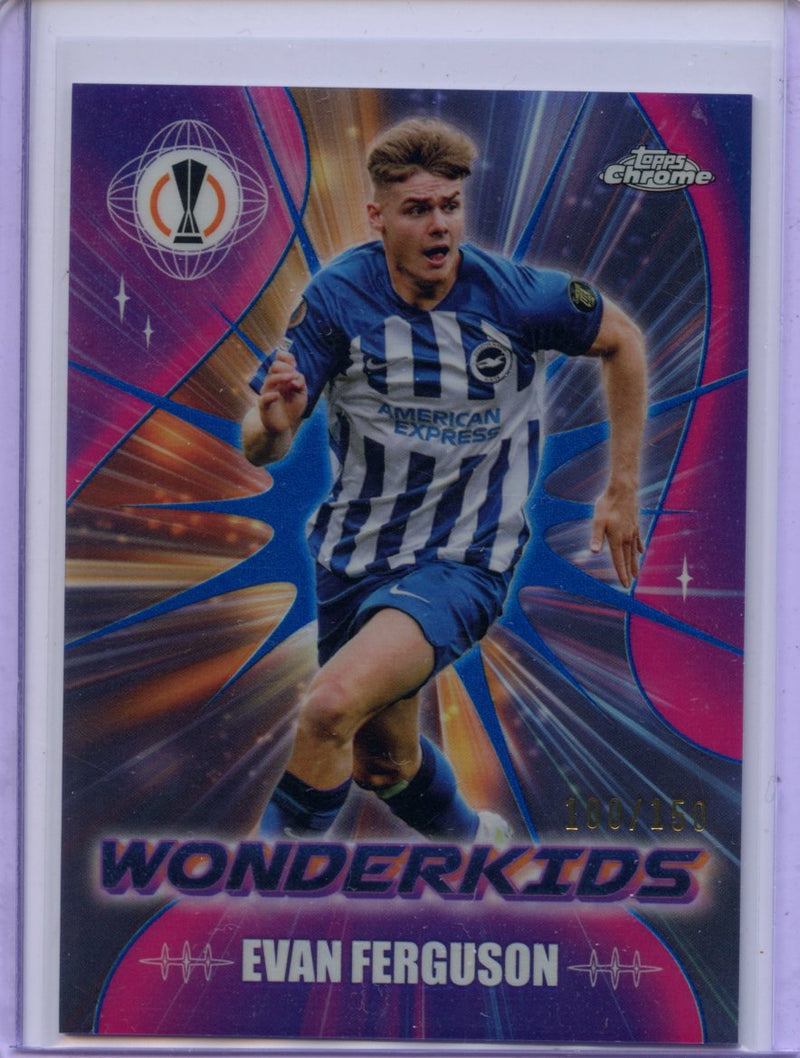 2023-24 Topps Chrome UEFA Evan Ferguson Wonderkids Blue 100/150