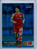 2021-22 Topps Bundesliga Stadium Club Chrome Genki Haraguchi Blue X-Fractor