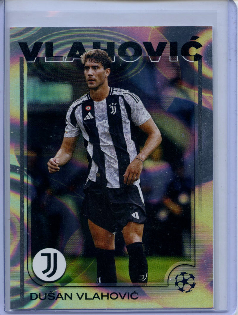 2024-25 Topps UEFA CC Dusan Vlahovic Rain Drops