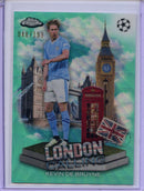 2023-24 Topps Chrome UEFA Kevin De Bruyne London Calling Aqua Wave 48/199