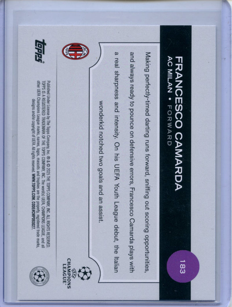 2024-25 Topps UEFA CC Francesco Camarda Rain Drops