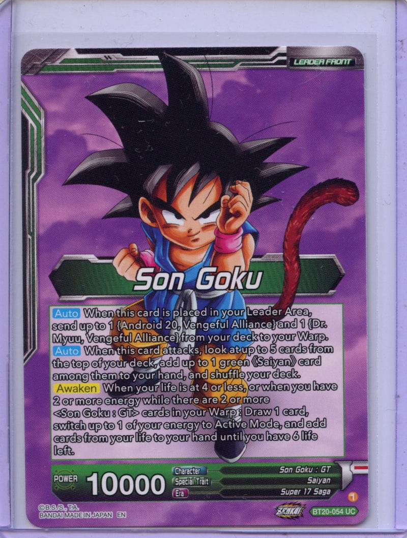 Son Goku (Front) SS4 Son Goku, Betting It All (Back) - Power Absorbed BT20-054 UC Foil