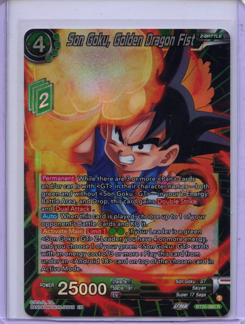 Son Goku, Golden Dragon Fist - Power Absorbed BT20-060 R Foil