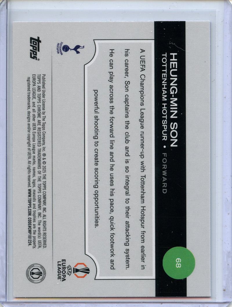 2024-25 Topps Chrome UEFA Club Comps Heung-Min Son Violet Prism 24/299