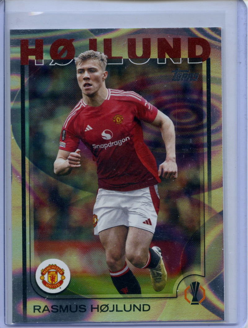 2024-25 Topps UEFA CC Rasmus Hojlund Rain Drops