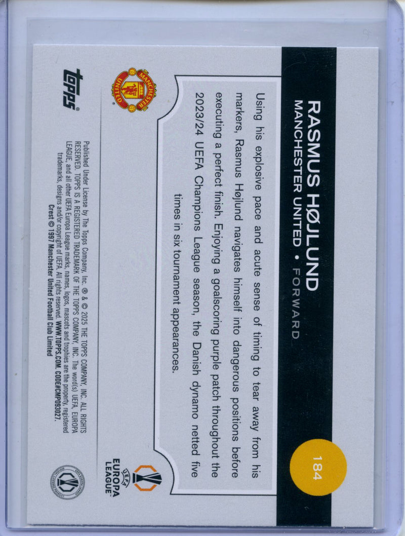 2024-25 Topps UEFA CC Rasmus Hojlund Rain Drops