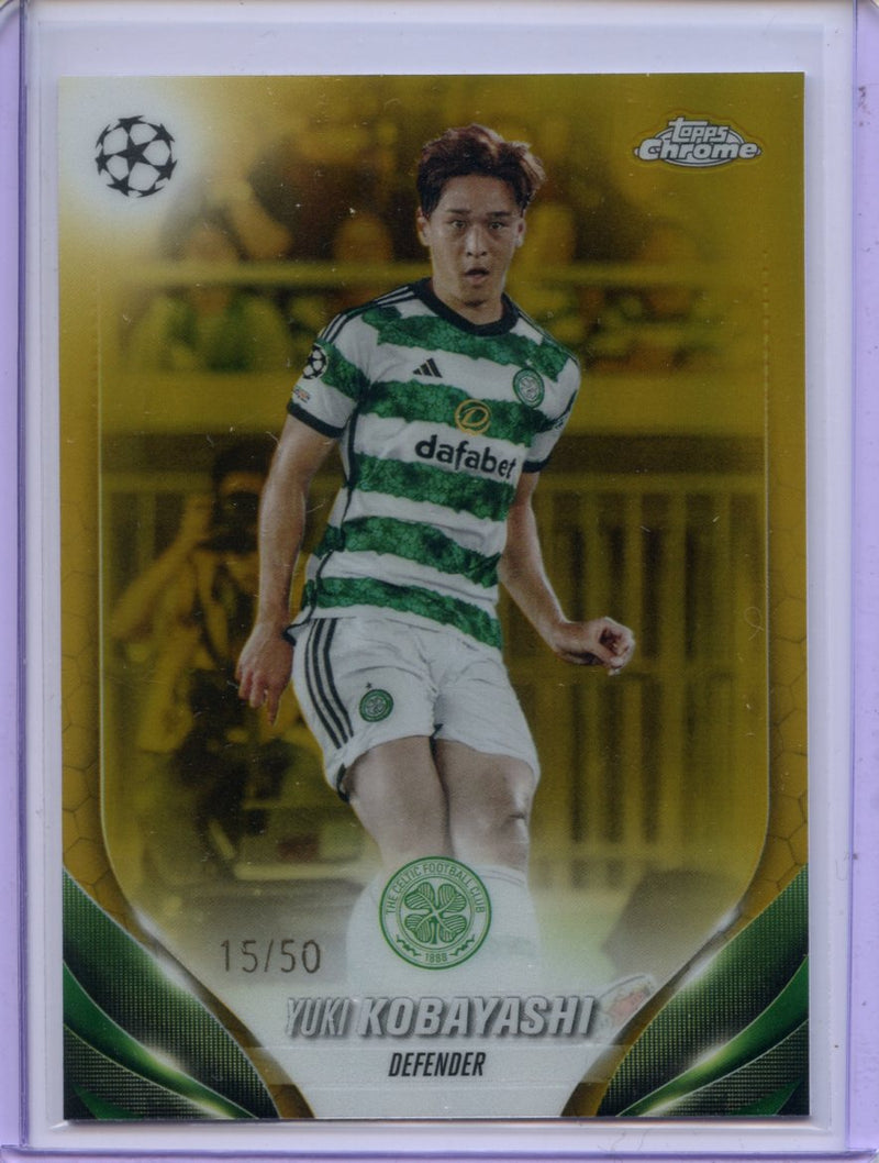 2023-24 Topps Chrome UEFA Yuki Kobayashi Gold Refractor 15/50