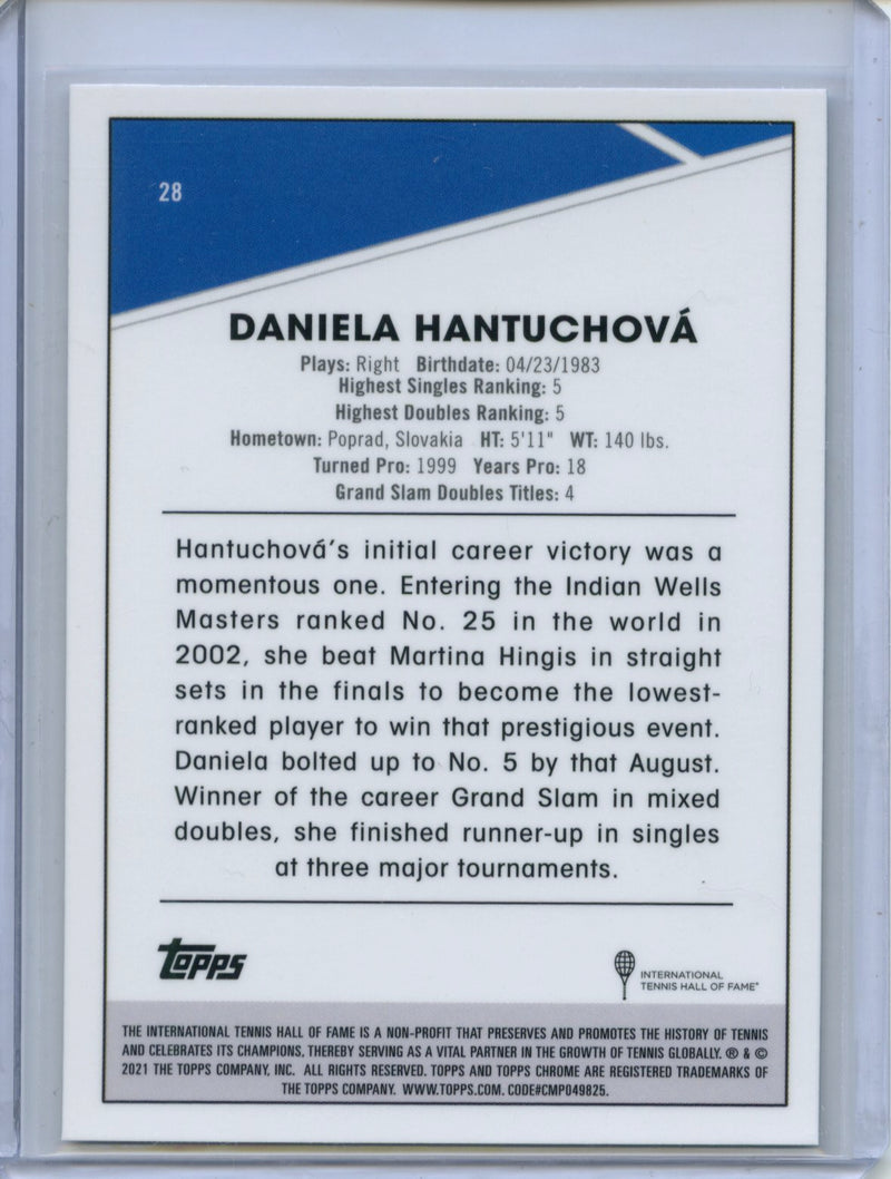 2021 Topps Chrome Tennis Daniela Hantuchova B&W Mini-Diamond