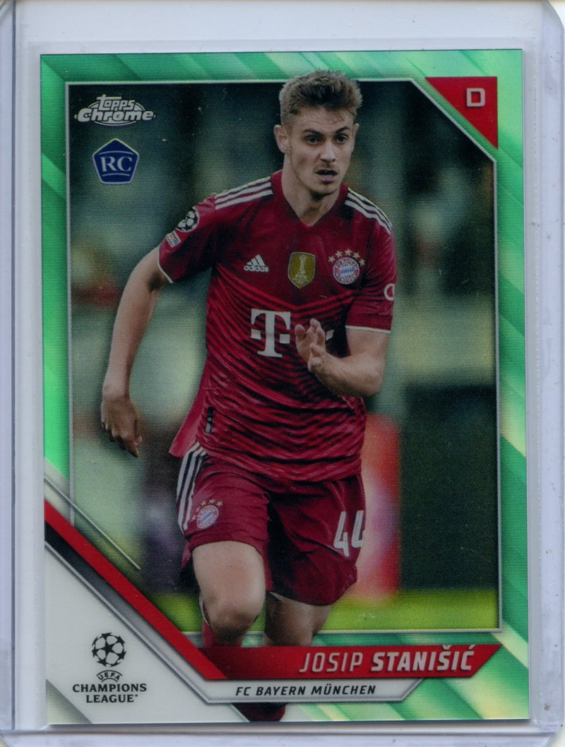 2021-22 Topps Chrome UEFA CL Josip Stanisic Aqua Refractor 56/199