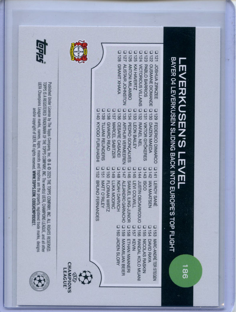 2024-25 Topps UEFA CC Leverkusen's Level Rain Drops