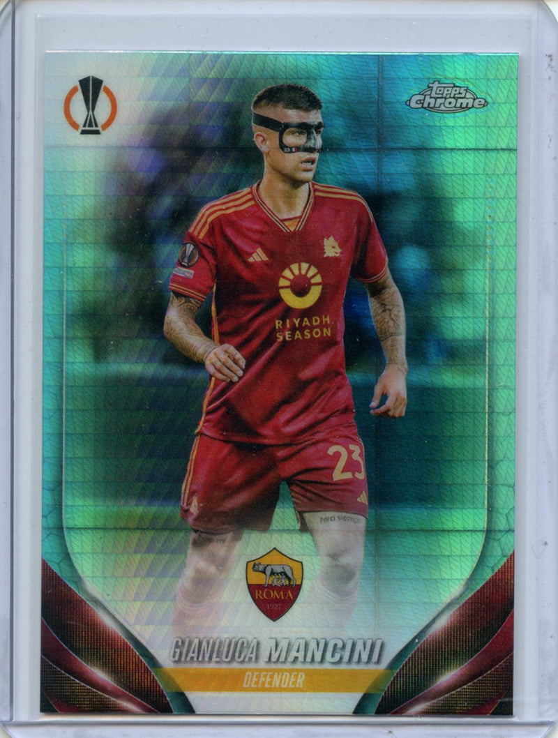 2023-24 Topps Chrome UEFA Gianluca Mancini Aqua Prism Refractor