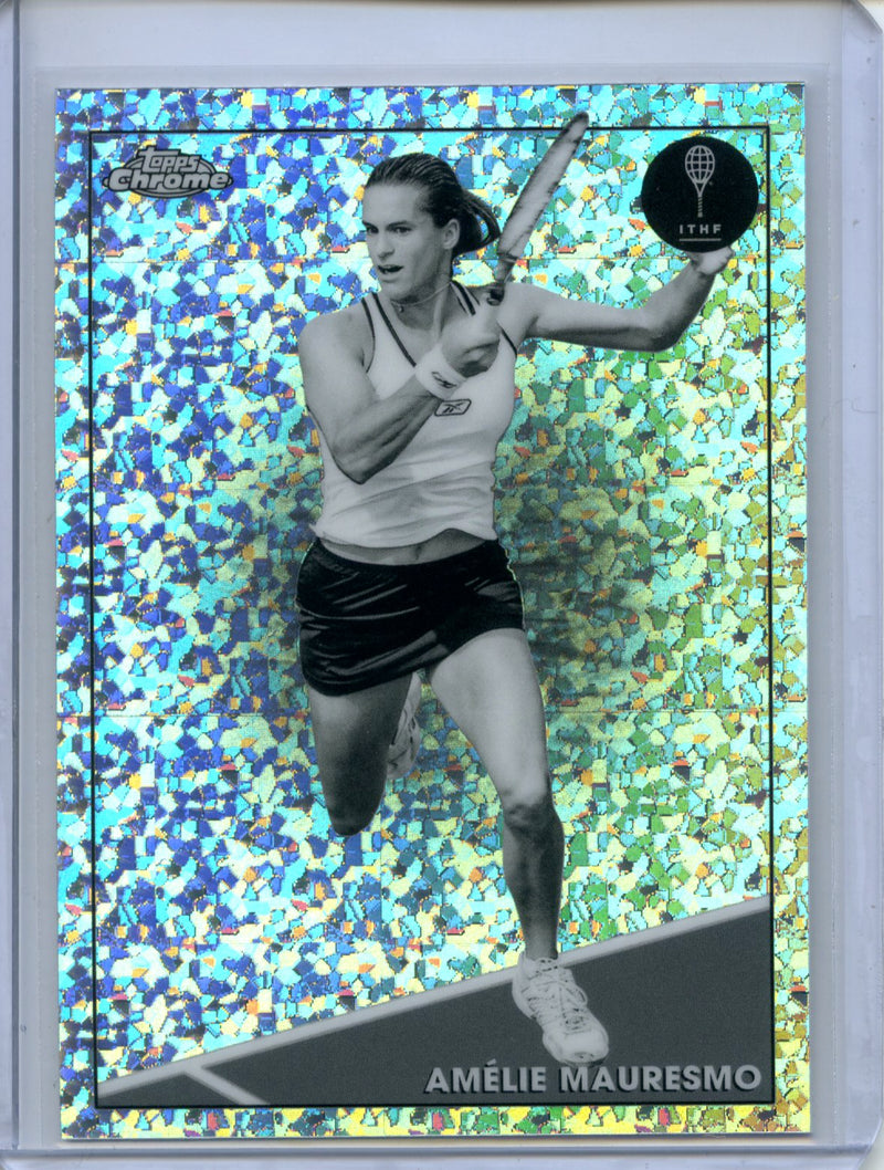 2021 Topps Chrome Tennis Amelie Mauresmo B&W Mini-Diamond