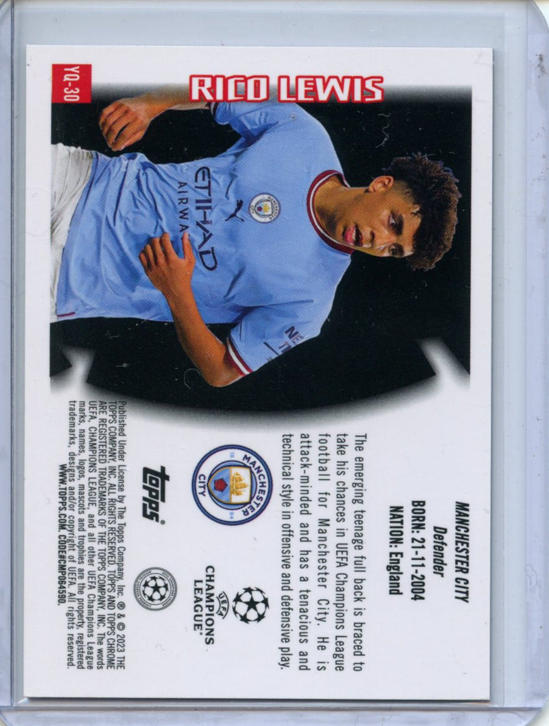 2022-23 Topps Chrome UEFA Rico Lewis Youthquake