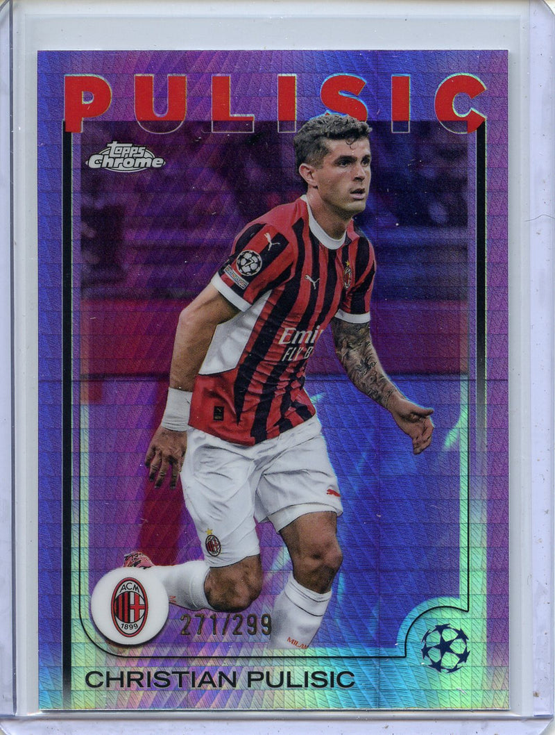 2024-25 Topps Chrome UEFA Club Comps Christian Pulisic Violet Prism 271/299
