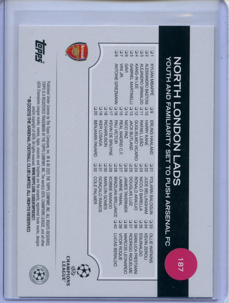 2024-25 Topps UEFA CC North London Lads Rain Drops