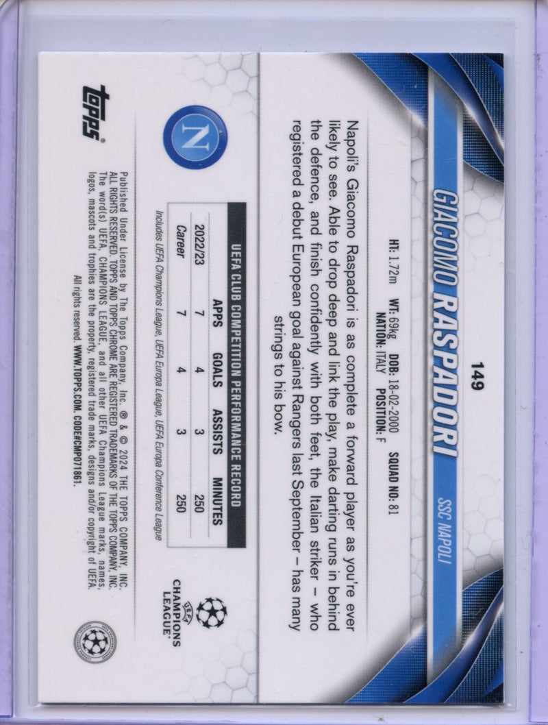 2023-24 Topps Chrome UEFA Giacomo Raspadori Color Match 15/99