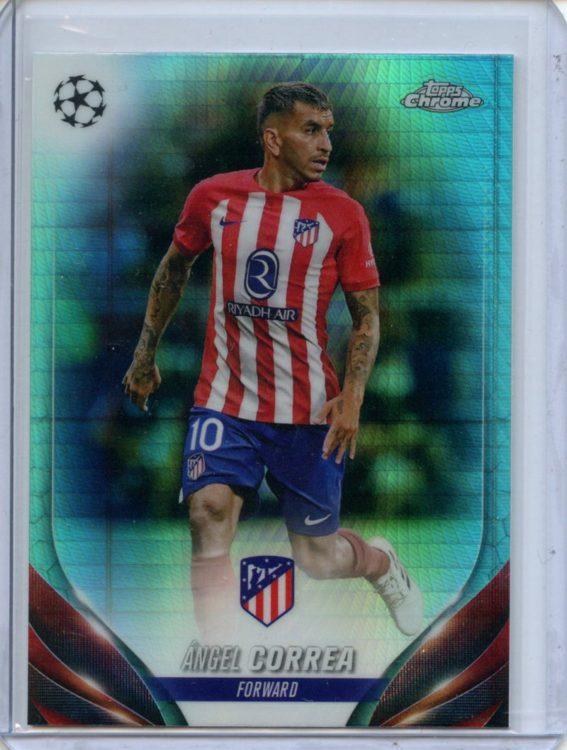2023-24 Topps Chrome UEFA Angel Correa Aqua Prism Refractor