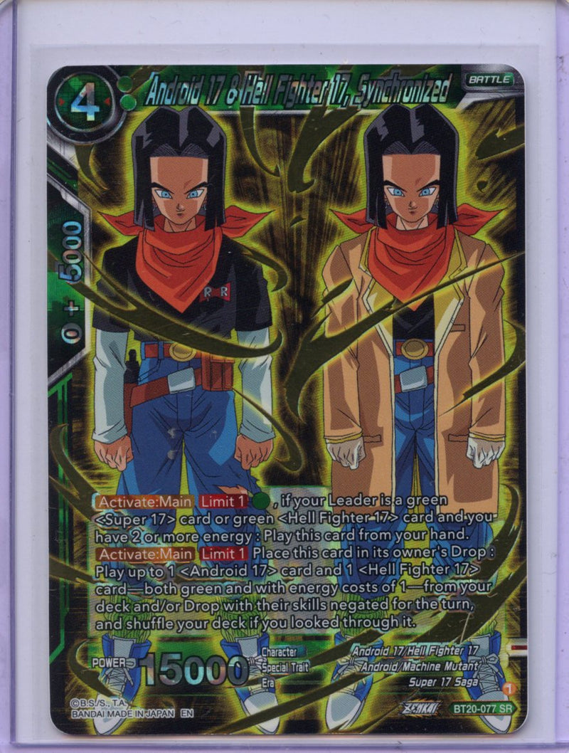 Android 17 & Hell Fighter 17, Synchronized - Power Absorbed BT20-077 SR Foil