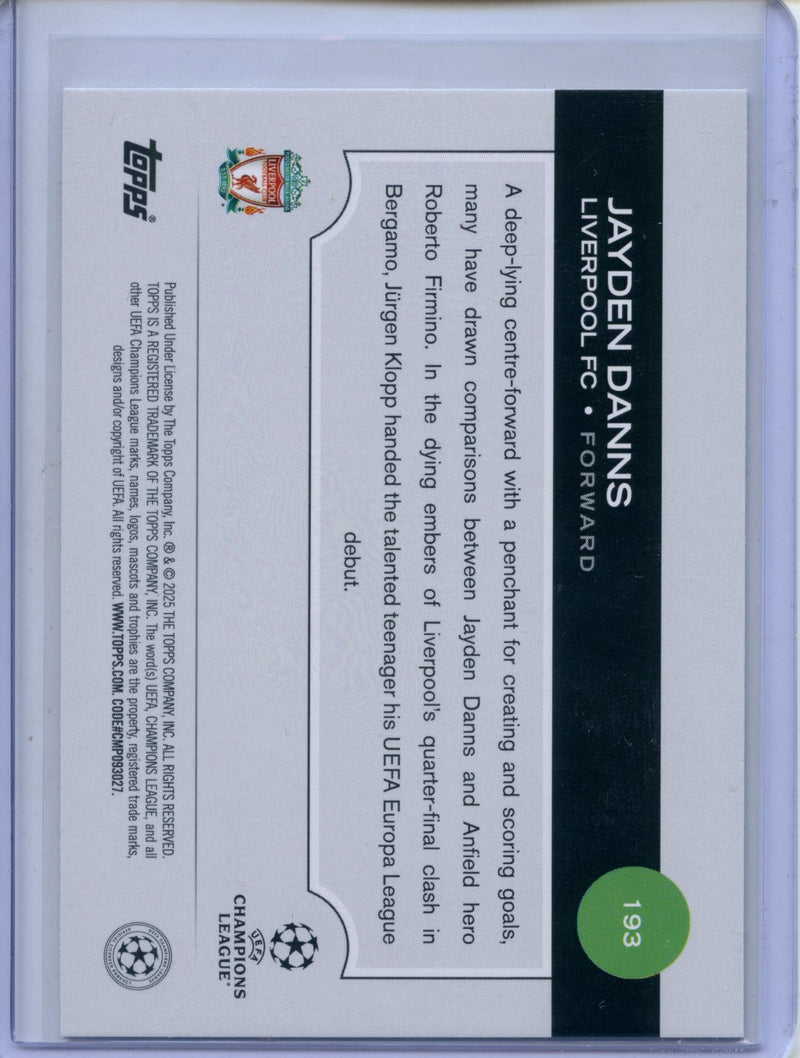 2024-25 Topps UEFA CC Jayden Danns Rain Drops