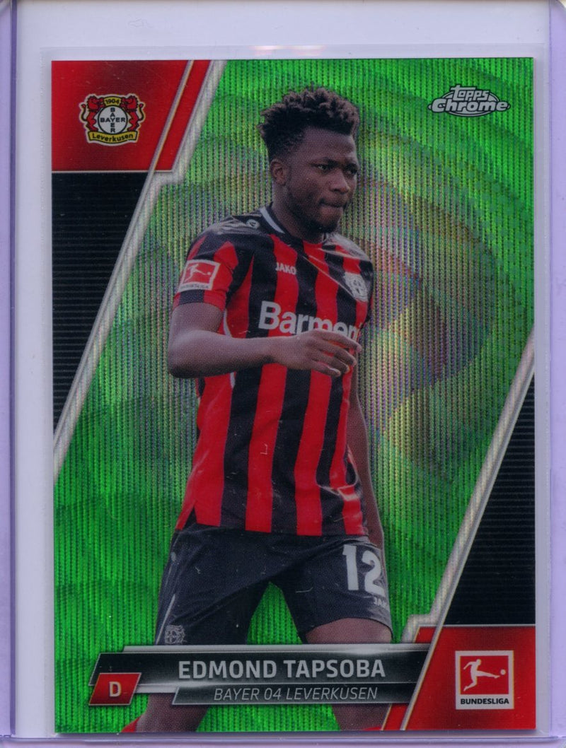 2021-22 Topps Chrome Bundesliga Soccer Edmond Tapsoba Green Wave Refractor 54/99