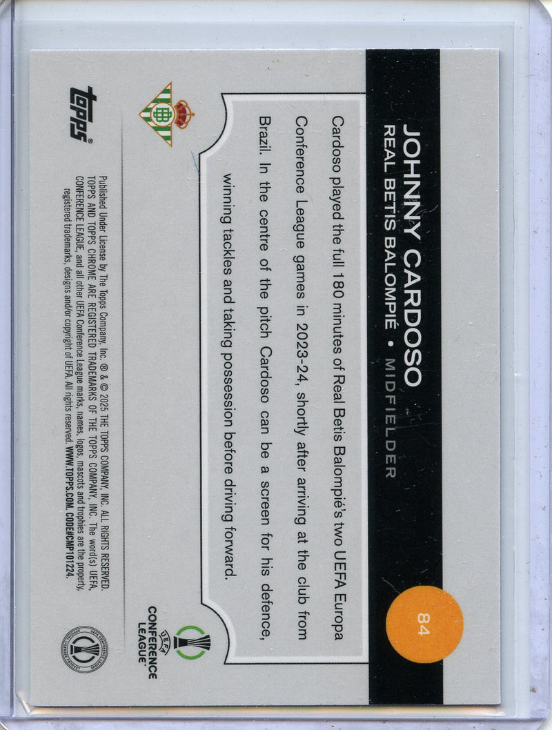 2024-25 Topps Chrome UEFA Club Comps Johnny Cardoso Violet Prism 150/299