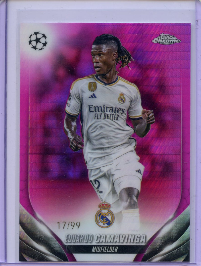 2023-24 Topps Chrome UEFA Eduardo Camavinga Magenta Prism 17/99