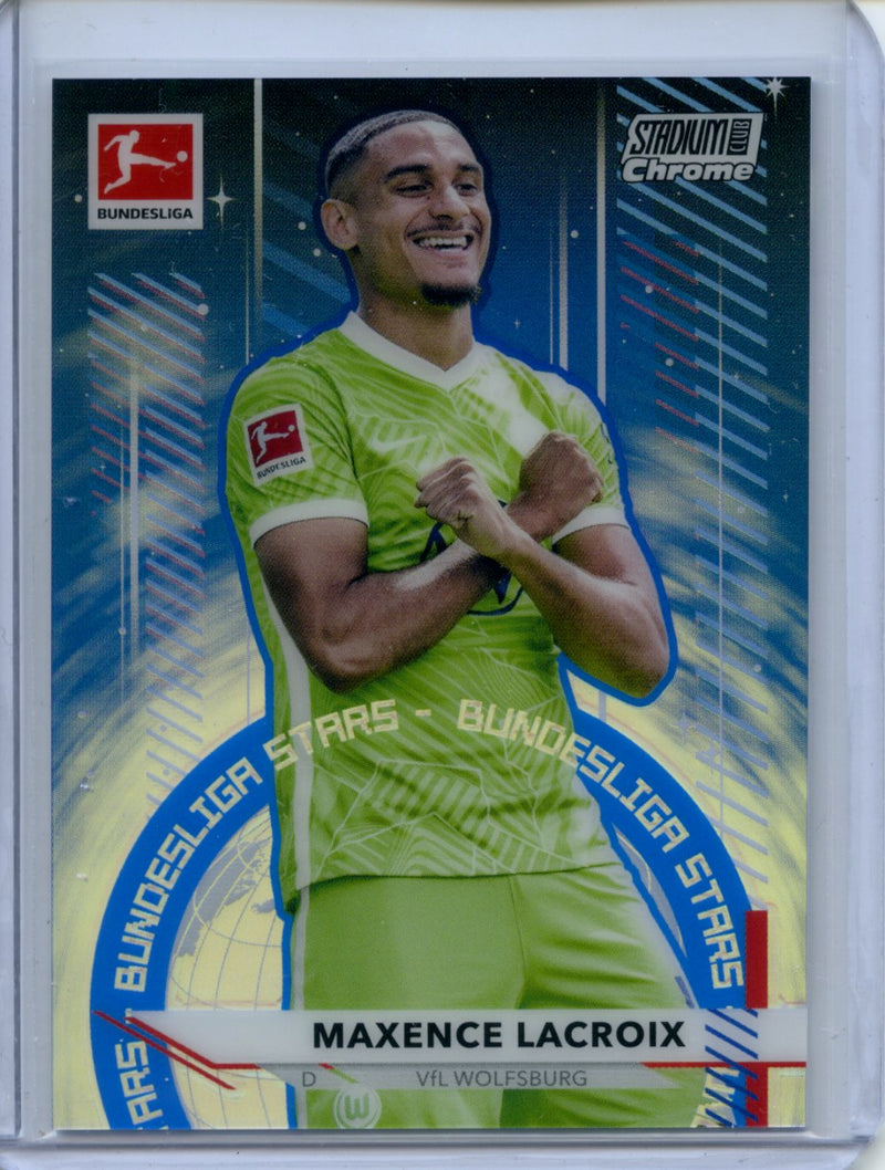 2021-22 Topps Bundesliga Stadium Club Chrome Maxence Lacroix Bundesliga Stars