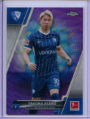 2021-22 Topps Chrome Bundesliga Soccer Takuma Asano Purple Wave Refractor 135/299