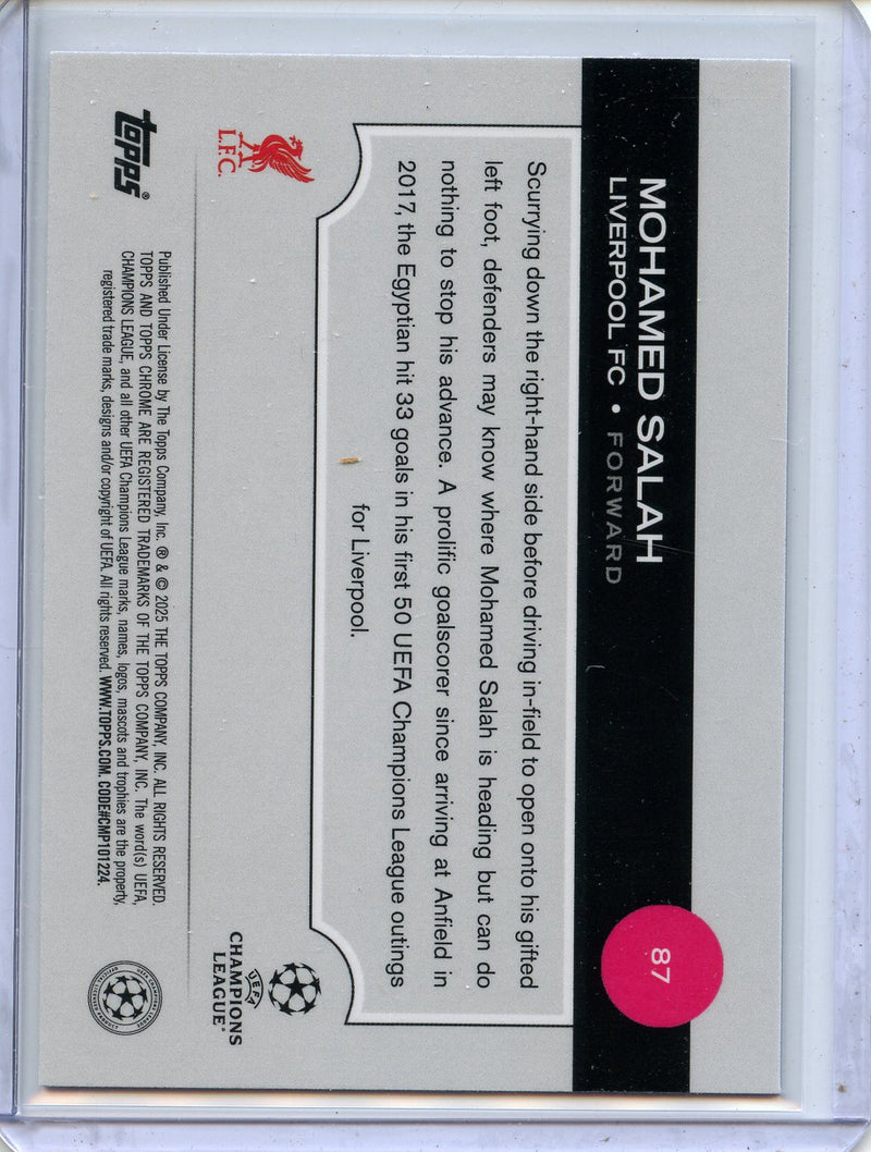 2024-25 Topps Chrome UEFA Club Comps Mohamed Salah Violet Prism 113/299