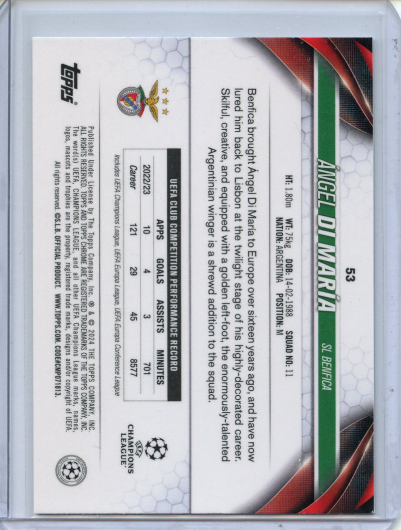 2023-24 Topps Chrome UEFA Angel Di María Aqua Prism Refractor