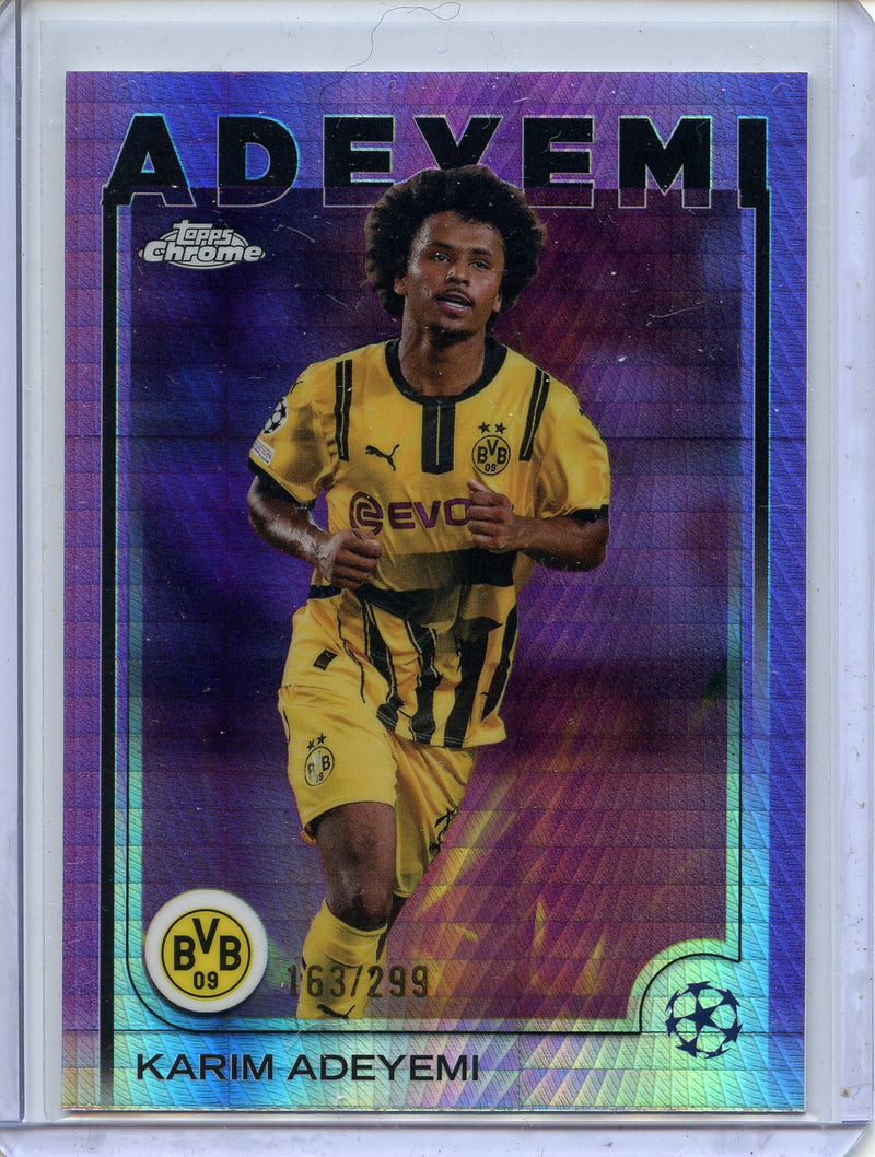 2024-25 Topps Chrome UEFA Club Comps Karim Adeyemi Violet Prism 163/299